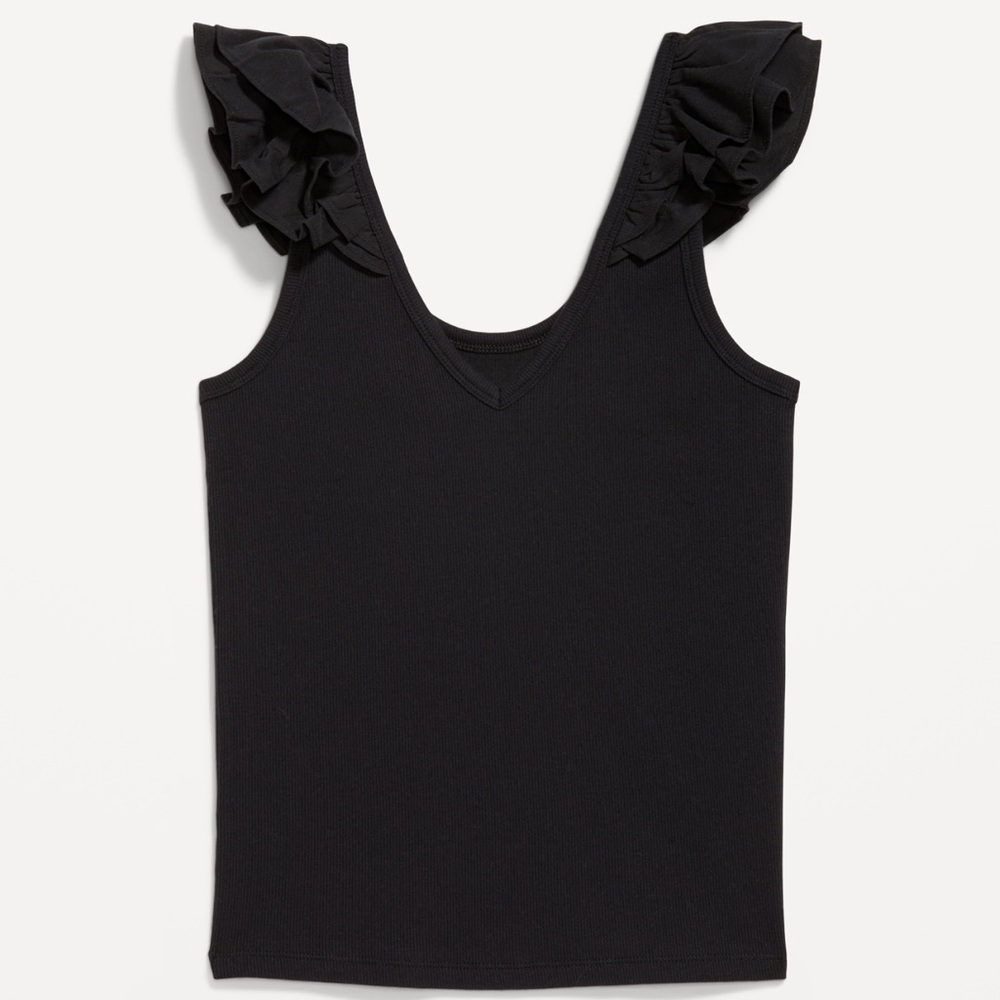 Beautiful Black Ruffle Sleeve Top